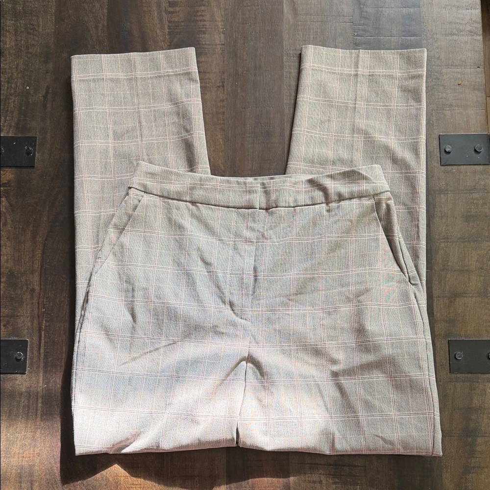 Express Light Gray Plaid Dress Pants